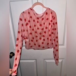 NWOT Shein Sheer Strawberry Crop Top